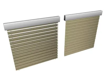 Window blind model open and close Low-poly 3D model