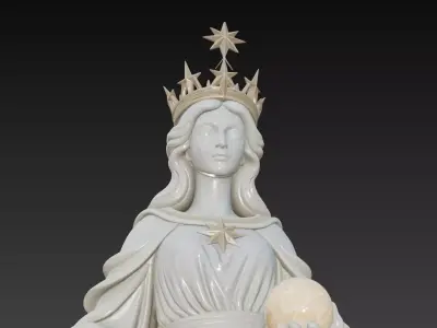 Celestial Starborne Queen - Marble Divine Oracle Statue 3D Model 3D print model