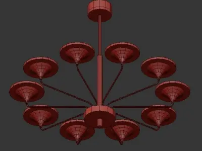 AX602 chandelier with shades 3D model
