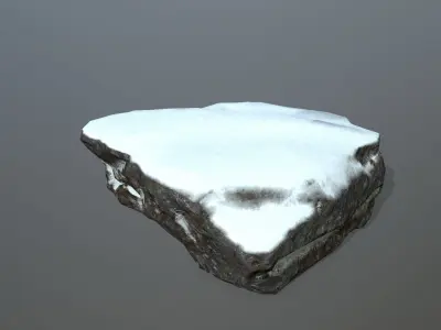 Rock Set with snow Low-poly 3D model