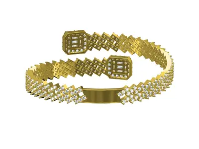 Baguette Tennis Bracelet 3D print model