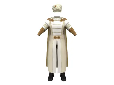 Full Ottoman Prince Sultan Outfit Costume Low-poly 3D model