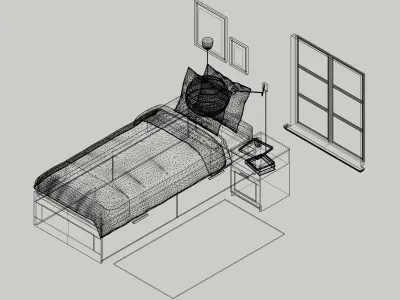 Single Bed IKEA BRIMNES 3D model