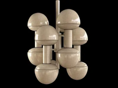Large Chandelier Chrome by Reggiani 3D model