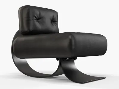 Oscar Niemeyer Alta chair and ottoman 3D model