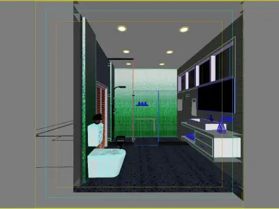 bathroom 6 design with tiles 3D model