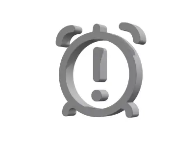 3d alarm exclamation icon 3d model Low-poly 3D model