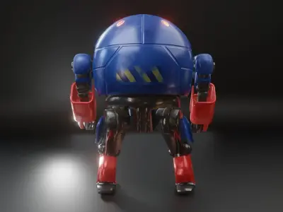 Mecha Robot Game Ready PBR Low-poly 3D model
