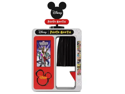 Disney Park Photo Booth with Camera Stand Low-poly 3D model