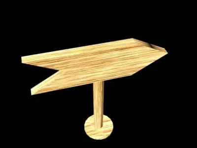 Sign Board Low-poly 3D model
