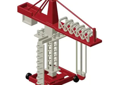 Industrial Tower Crane Toy 3D model