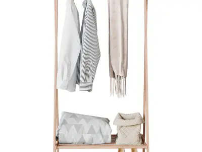 Clothes hanger with shoe rack CRB-01 3D model