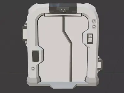 Sci-Fi Door with OpeningClosing Animation 3D Blender Model 3D model
