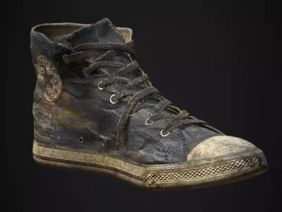 Converse Shoe grudge texture  Low-poly 3D model