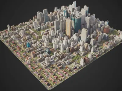 Realistic City S6-v2 MAYA Low-poly 3D model