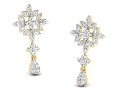 Rose Gold Diamond Women Earring 3D print Model 3D print model 19