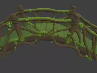 Forest Bridge Park Bridge 3d Model 3D model