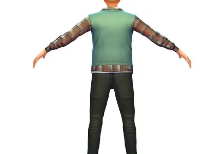 Cartoon Low Poly Style Avatar 014 Low-poly 3D model