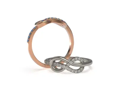 Diamond Infinity Ring R 23 3D print model