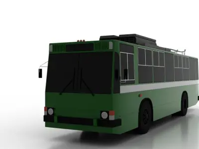 Trolleybus JUMZ-T1P Low Low-poly 3D model