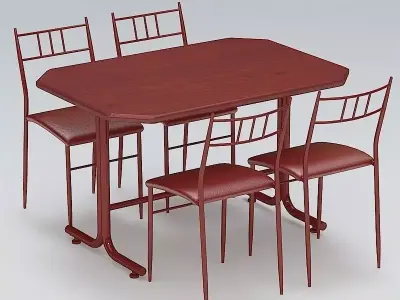 Chair and Table Set 3D model
