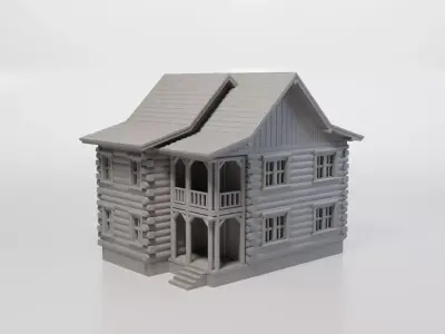 Model Railway HO Scale Wooden Cottage for miniatures and models 3D print model