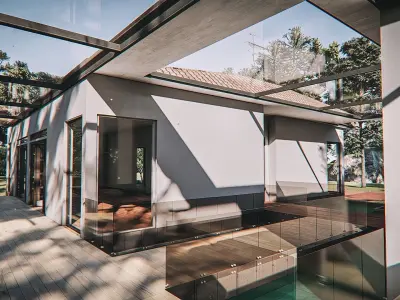 Cabin house Low-poly 3D model