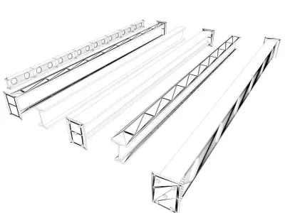 Industrial-Beams steel beams - steel beams 3D model