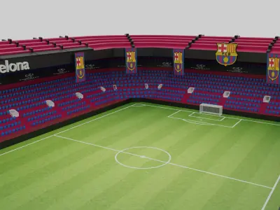 Barcelona Football Stadium Low-poly 3D model
