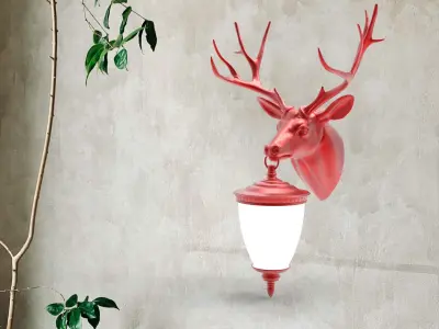 Deer Head Wall Lamp 3D print model