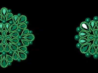 Pendant Set 5 emerald bead designs 3D print model