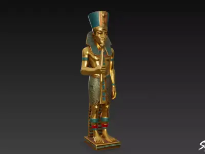 Pharaoh Amenhotep Statue Low-poly 3D model