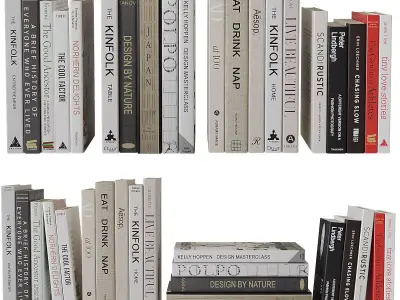 Books set on interior design 3D model