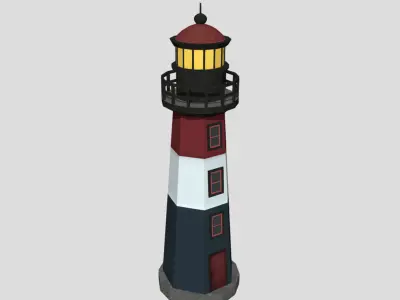 Lighthouse - Low-poly PBR Model Low-poly 3D model