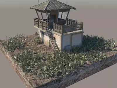 Building airport Low-poly 3D model