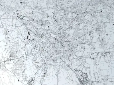 Milan Road Network and Streets 3D model