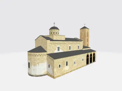 Landmark building  Low-poly 3D model