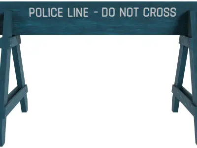 Police Crowd Barrier Low-poly 3D model