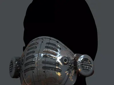 Gas mask helmet 3d model scifi Low-poly Low-poly 3D model Low-poly 3D model