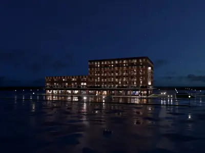 Mixed Use Building Multi Family American Modern 3D model