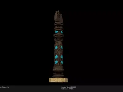 Low Poly Stylized Turkish Totem Low-poly 3D model