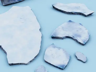 Iceberg ice floe cartoon 3D model