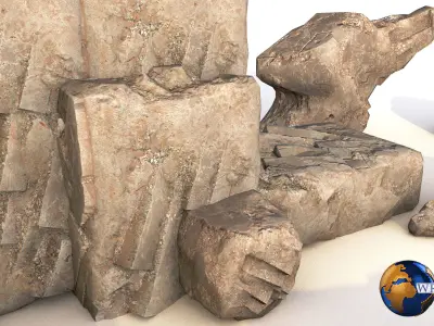 Rocks And Cliffs Lowpoly 3D Model Low-poly 3D model