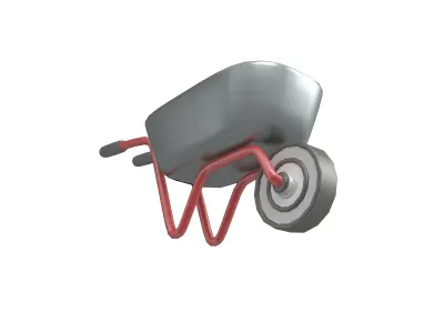 Cartoon Wheelbarrow v1 003 Low-poly 3D model