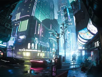 Cyberpunk 3D Pack  Low-poly 3D model