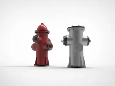 Public hydrants Low-poly 3D model