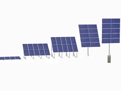 All-In-One Adjustable Mounted Solar Module Array 3D model
