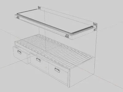 Caravan Double Bed 3D model