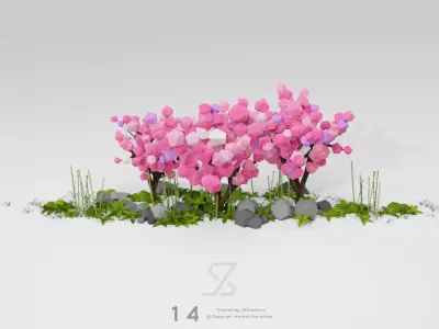 Cherry Blossom Tree Free low-poly 3D model