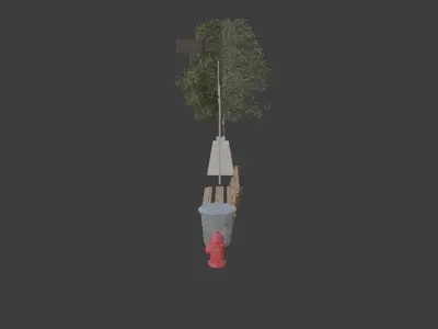 PSX Horror Models Park Low-poly 3D model